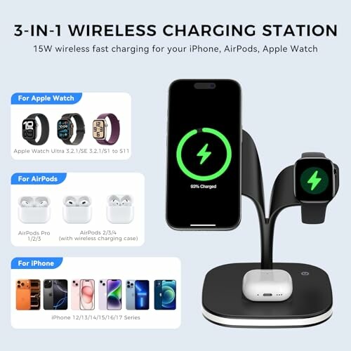 HJCE 3 in 1 Wireless Charging Station