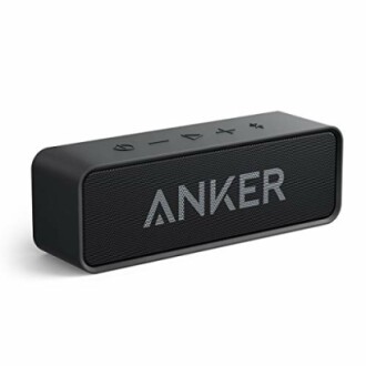 Anker portable Bluetooth speaker in black.