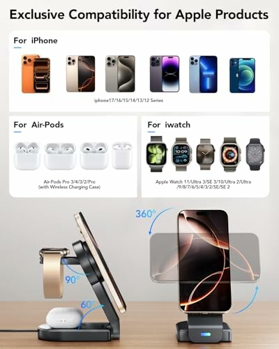 GLILAVOX Magnetic Foldable Wireless Charger